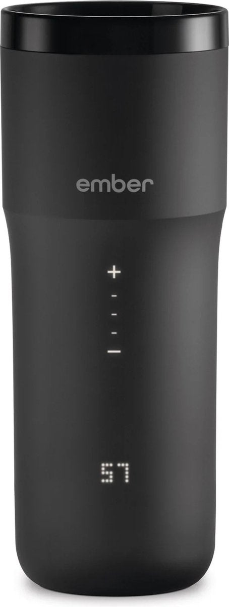 Kubek podróżny Ember² - kubek termosowy - filiżanka kawy na wynos - kubek podróżny z aplikacją mobilną i regulowaną temperaturą - opakowanie prezentowe na kawę - 355 ml - czarny