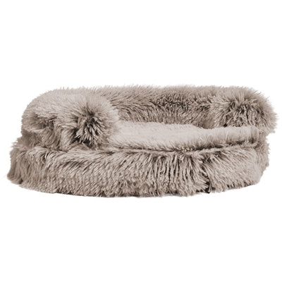 Sofa Croci z koszem dla kota, dwukolorowa, beżowa