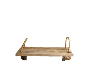 Drewniana taca Dijk Natural Collection z uchwytami ze sznurka, 37x16x5cm, wygląd antyczny