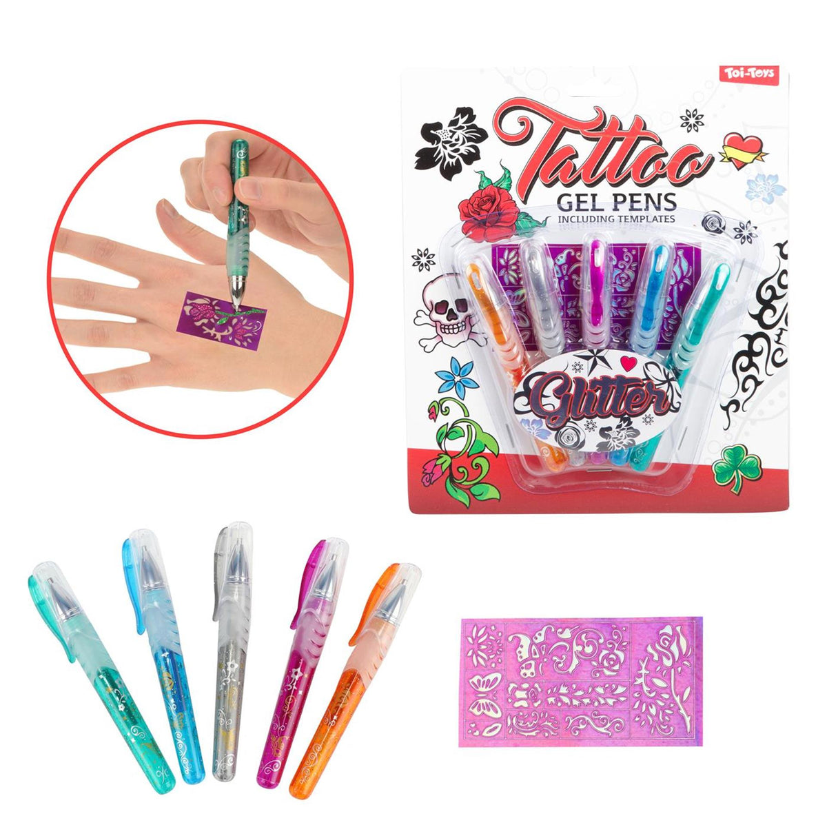 Toi-toys Toi Toys zestaw 5 długopisów żelowych do tatuażu
