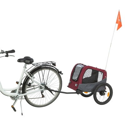 Przyczepka rowerowa dla psa Trixie w kolorze szaro-czerwonym