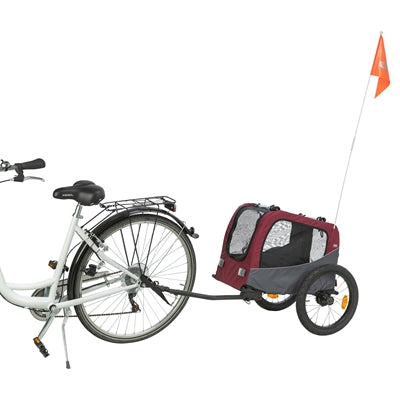 Przyczepka rowerowa dla psa Trixie w kolorze szaro-czerwonym
