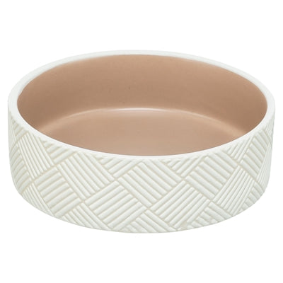 Trixie miska na karmę miska do picia wzór ceramiczny biały beżowy