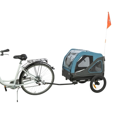 Przyczepka rowerowa Trixie do 35 kg niebieskoszara