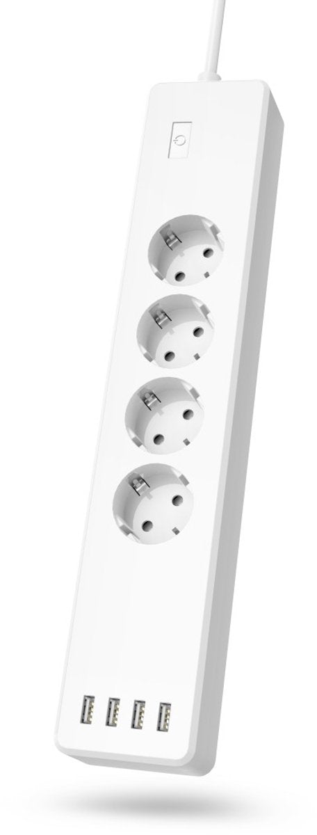 Inteligentna listwa zasilająca Hama - 4-kierunkowa - kabel 1,7m - 4x USB-A - biała