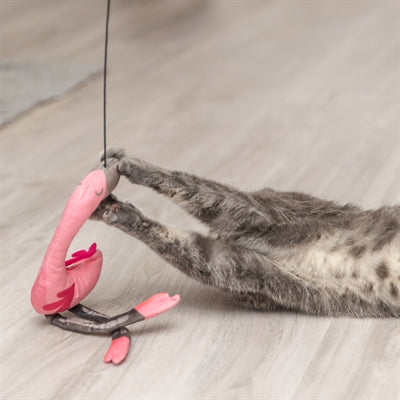 Trixie wędka teleskopowa dla dużych kotów w kolorze flamingowego różu