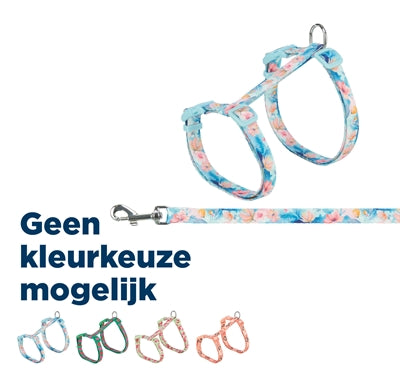 Szelki dla kota Trixie ze smyczą i motywem kwiatowym, różne rodzaje