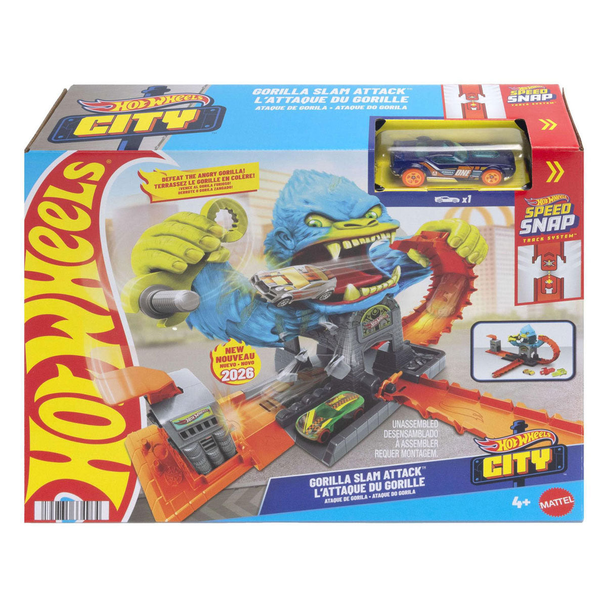 Zestaw do zabawy w atak goryla Hot Wheels
