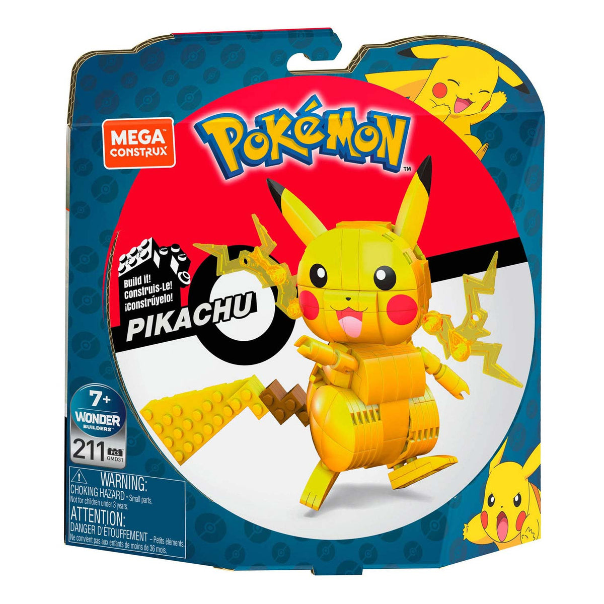 Zestaw konstrukcyjny Mattel Mega Construx Pokemon - Pikachu - 211 elementów.