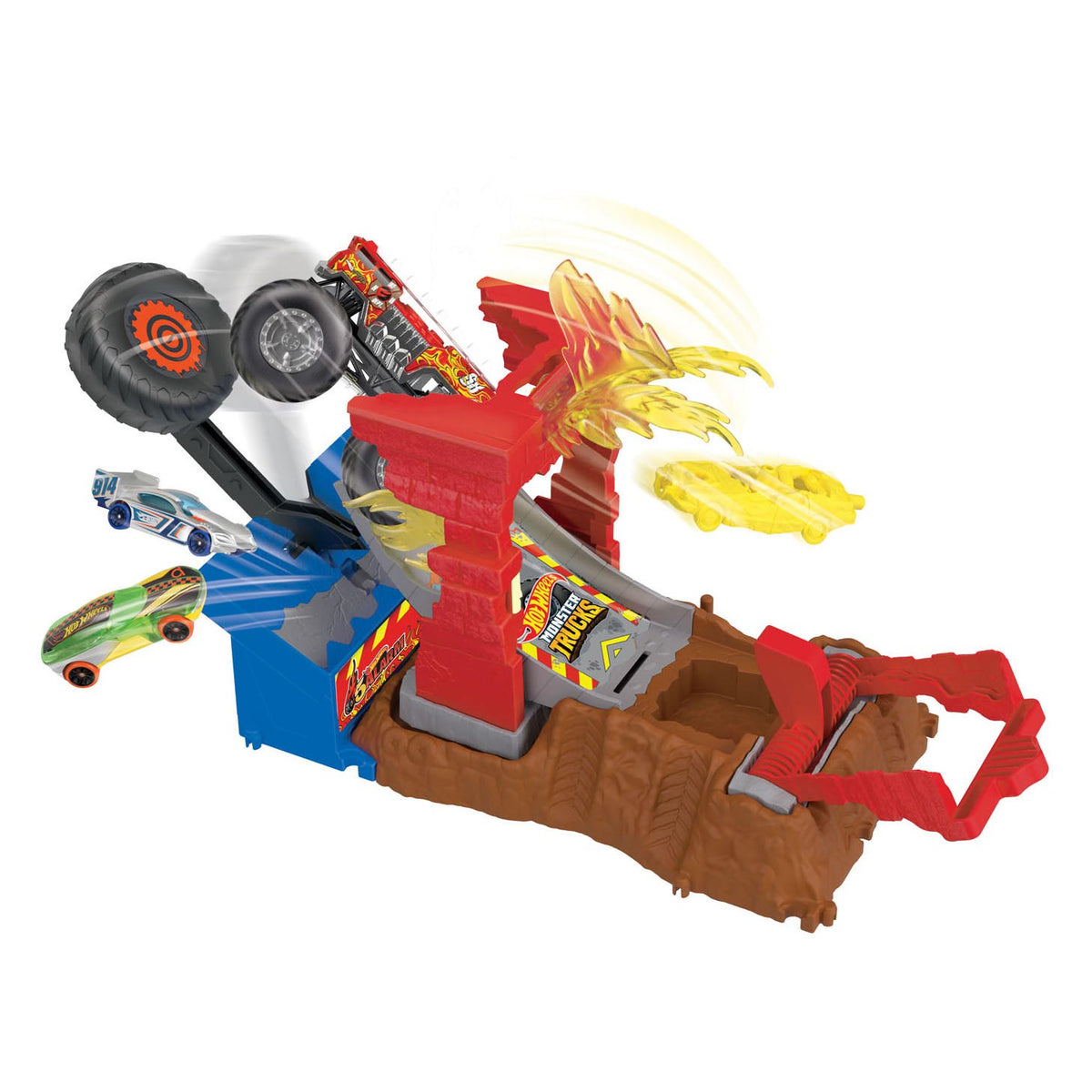 Hot Wheels Monster Trucks Arena Smash 5 Alarm Fire Crash Play