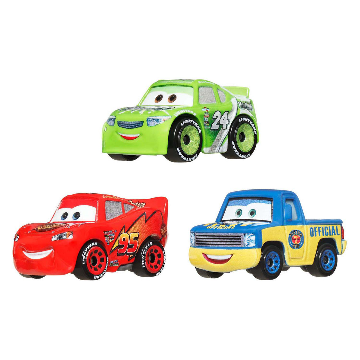Samochody Mattel Disney Pixar Mini samochody wyścigowe, 3 szt.