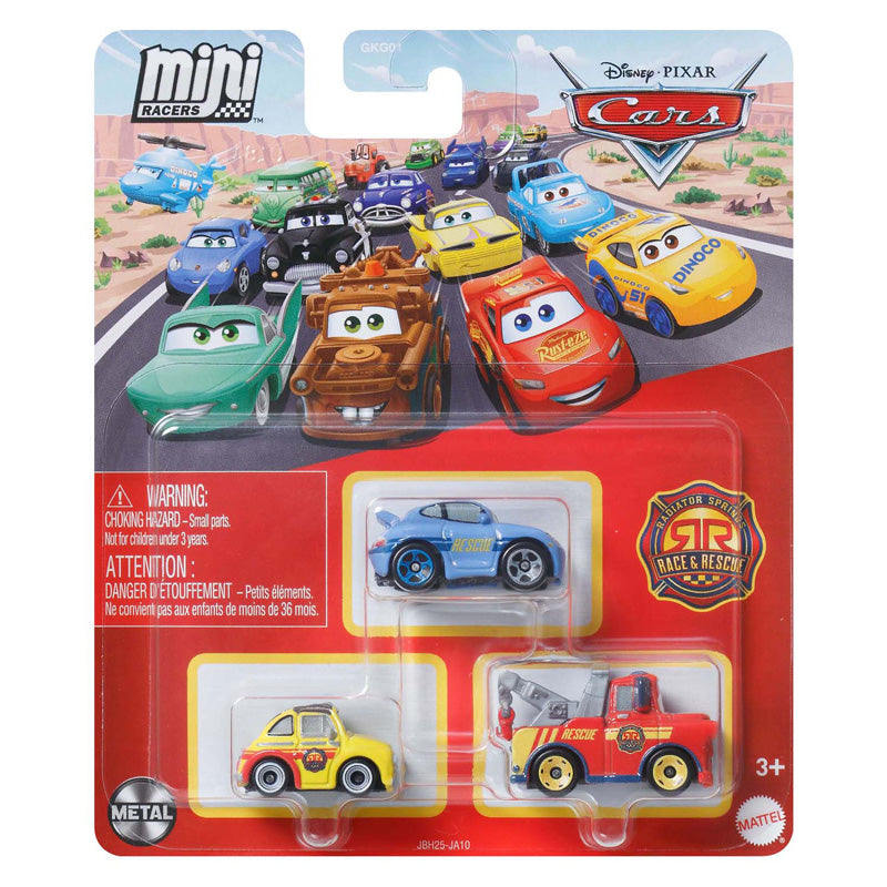 Samochody Mattel Disney Pixar Mini samochody wyścigowe, 3 szt.