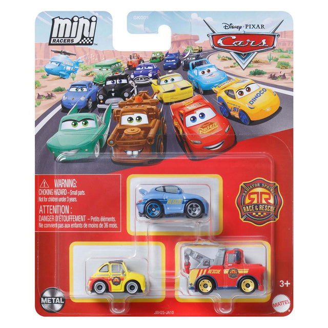 Samochody Mattel Disney Pixar Mini samochody wyścigowe, 3 szt.