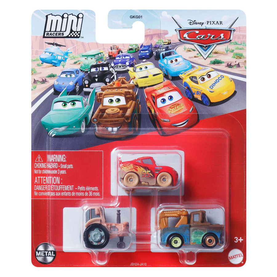 Samochody Mattel Disney Pixar Mini samochody wyścigowe, 3 szt.