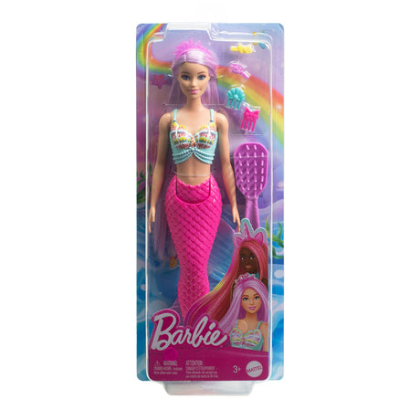 Barbie syrena, różowe, długie włosy