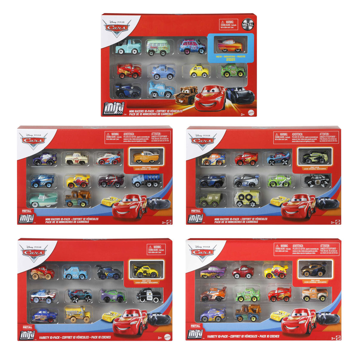 Pojazdy Disney Pixar Mini Racers, 10szt.