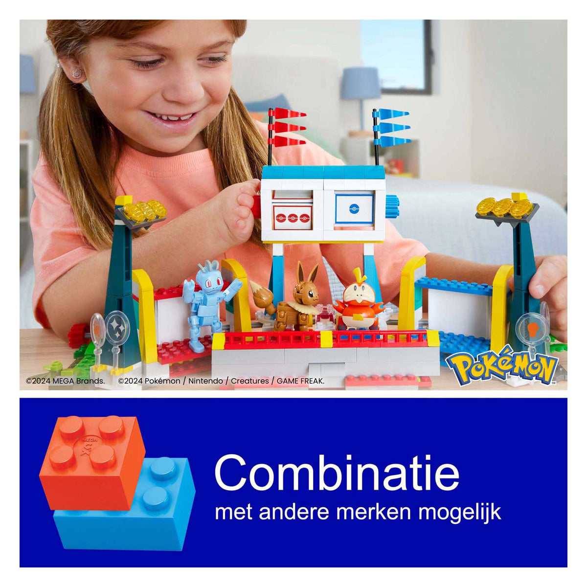 Zestaw do budowania Pokémon Mega Construct firmy Mattel - Stadion treningowy