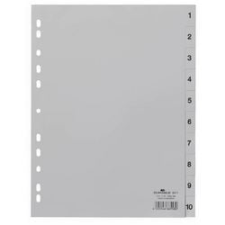 Zakładki trwałe 6511 1-10 215 230x297mm a4 szare