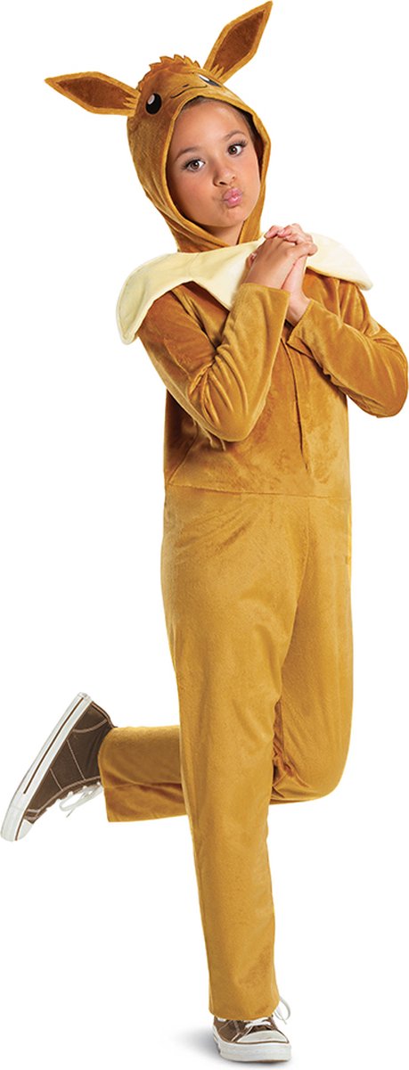 Przebranie pokémona, eevee klasyczny kombinezon z kapturem, rozmiar L (10-12 lat)