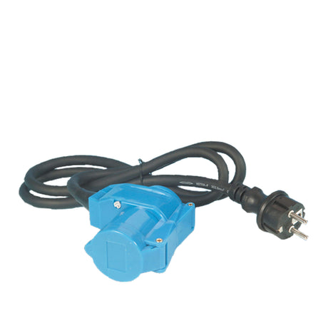 Kabel przejściowy 1,5 m 3x 2,5mm² z wtyczką Schuko i złączem kątowym – w opakowaniu