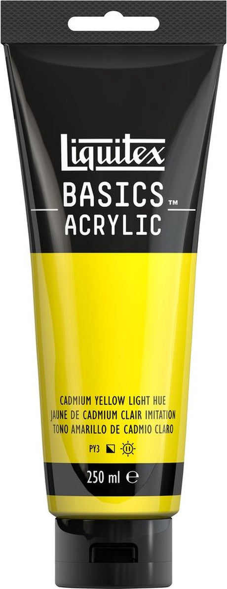 Liquitex 88700218 podstawowa farba akrylowa kadm żółty jasny odcień – 250 ml | artyści farba akrylowa | średnia lepkość | Światłotrwała farba do malowania na płótnie