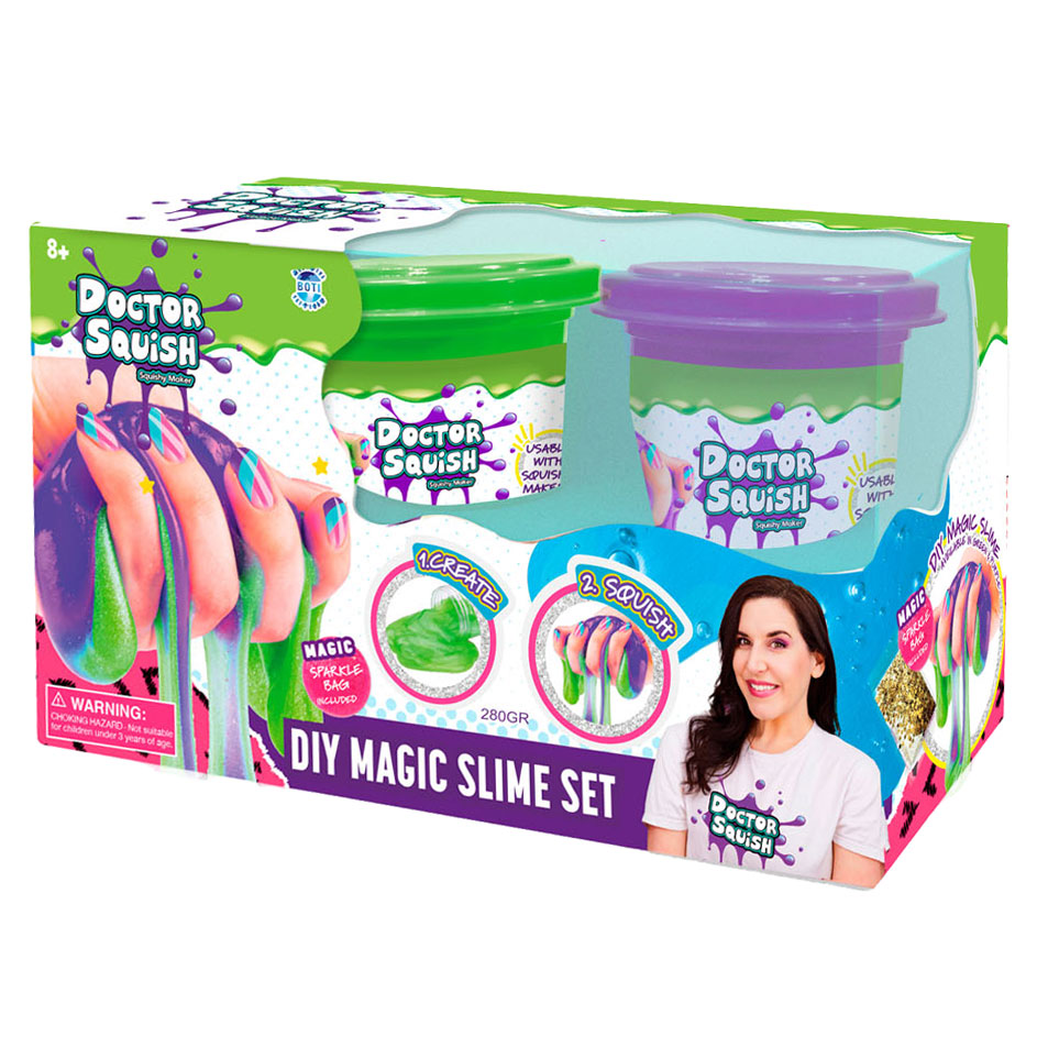 Boti Doctor Squish Slime Value Pack - zielony i fioletowy, 240 gramów