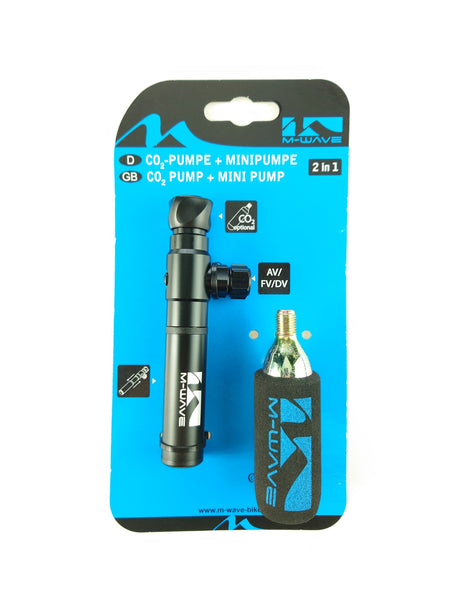 Pompka M-wave mini aluminiowa z nabojem co2 16gr