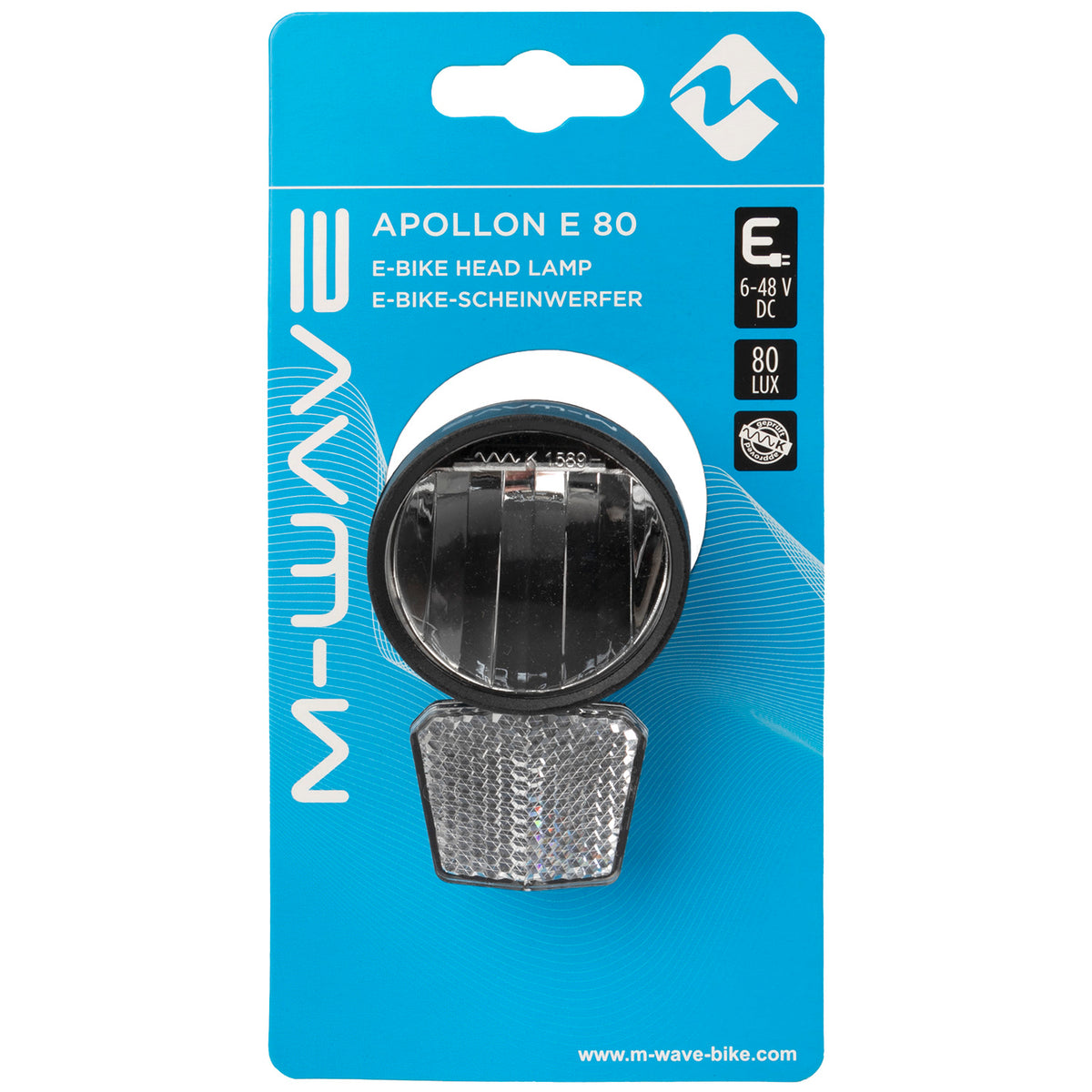Lampka przednia do roweru elektrycznego M-wave Apollon e 80