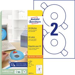 Etykiety na płyty CD DVD Avery L6015-25 białe 50 sztuk