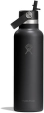 Hydro flask standard mouth flex straw cap drinkfles (621 ml) - black