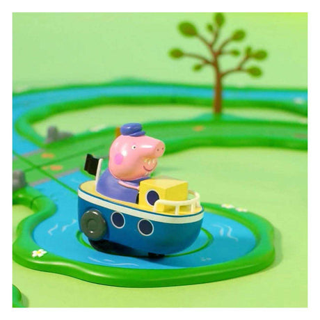 Gear2play świnka Peppa świstek – zestaw do przejażdżki pływającą łódką – modułowy tor do śmigania po pojazdach