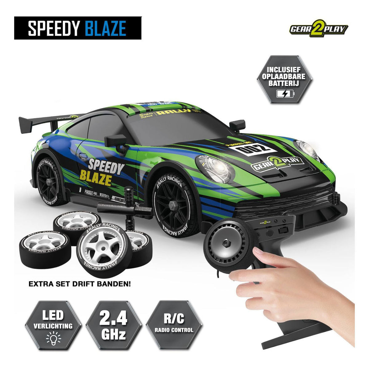 Gear2play Speedy Blaze RC samochód wyścigowy ze światłami