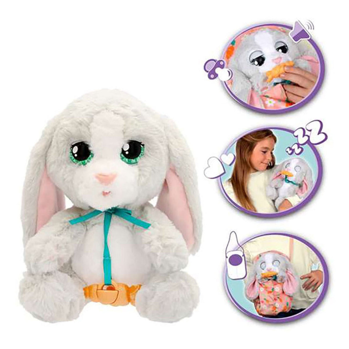Interaktywna przytulanka króliczek Spectron Baby Paws - 20 cm