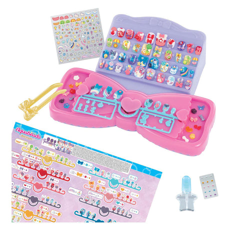 Wielokolorowy zestaw do paznokci Aquabeads dla dzieci - kompletne studio paznokci zawierające 60 gwoździ