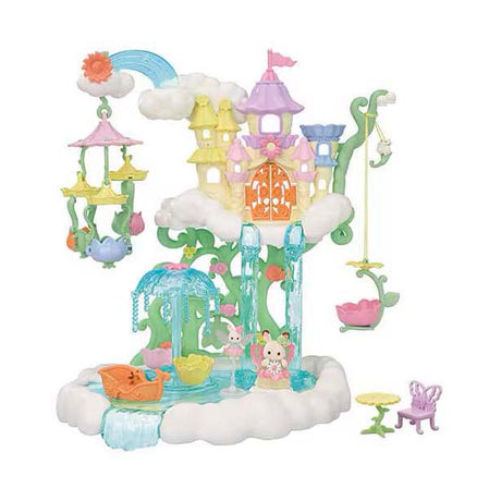 Sylvanian rodziny 5815 niebiański zamek księżniczki, w tym 2 aksamitnie miękkie figurki do zabawy
