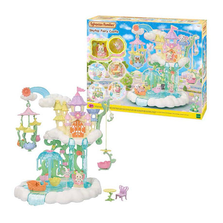 Sylvanian rodziny 5815 niebiański zamek księżniczki, w tym 2 aksamitnie miękkie figurki do zabawy