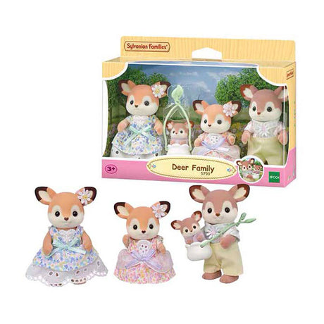 Rodziny Sylvanii 5799 jeleni rodzinnych - 4 aksamitnie miękkie figurki do zabawy
