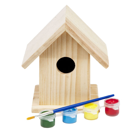 BS Toys do pomalowania domek dla ptaków - zawiera farbę i pędzel - drewno - wysokość 13 cm