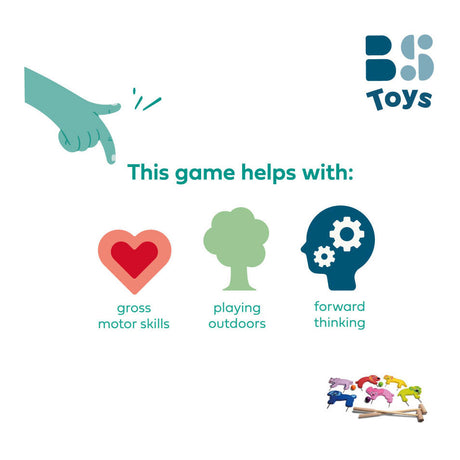 Bs Toys drewniana gra w krokieta dla juniorów na świeżym powietrzu