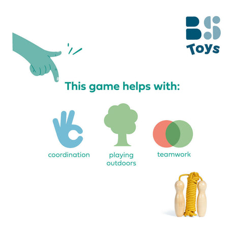 Skakanka Bs Toys żółta z drewnianymi rączkami