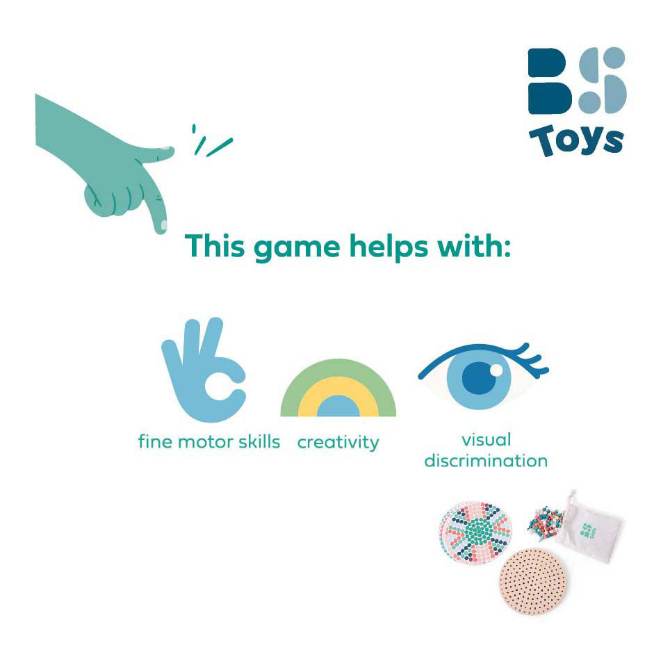 Bs Toys plug-in gra mozaikowa - mozaika z drewna - puzzle mozaikowe - zabawki edukacyjne - drewno fsc - gra edukacyjna - odpowiednia od 4 lat