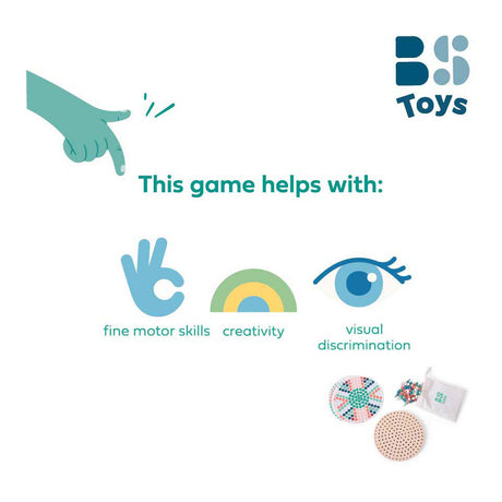 Bs Toys plug-in gra mozaikowa - mozaika z drewna - puzzle mozaikowe - zabawki edukacyjne - drewno fsc - gra edukacyjna - odpowiednia od 4 lat