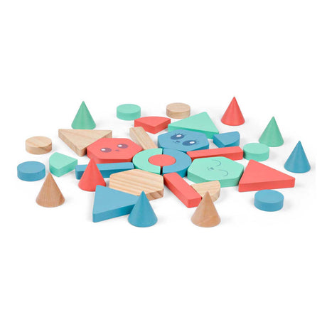 Drewniane klocki konstrukcyjne Bs Toys - 38 sztuk.