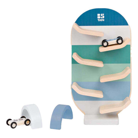 Zestaw drewnianych torów samochodowych BS Toys - 3 części.