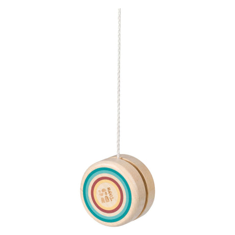 Bs toys retro fidget trio - houten speelgoed vanaf 6 jaar - 3-delige fidget set met houten jojo yoyo, houten tol en jacob's ladder - kinderspeelgoed voor 1-3 spelers - klein cadeautje voor thuis, onderweg en klas - oefenen ontspannen