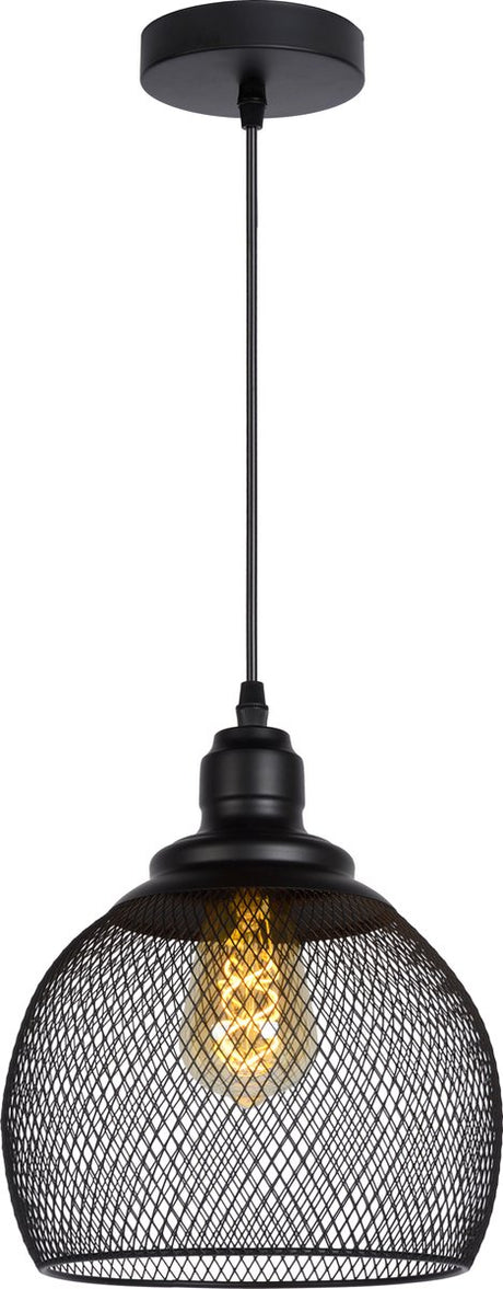 Lucide mesh - lampa wisząca - ø 22 cm - 1xe27 - czarna