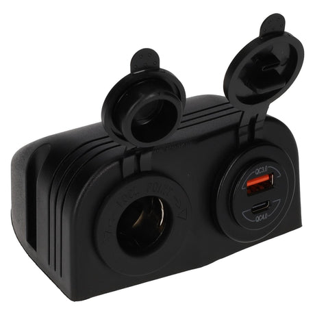 Linia zasilająca 12 V gniazdo uni i ładowarka USB-A + USB-C - natynkowe