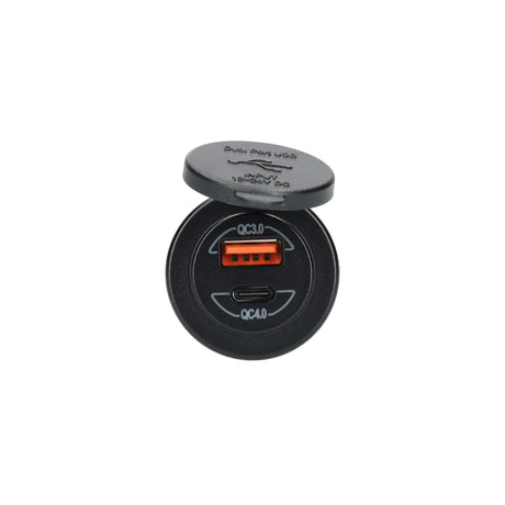Power line USB ładowarka wbudowana z USB-A QC3.0 i USB-C QC4.0