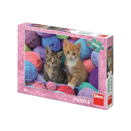 Puzzle Dinotoys Dino - urocze kociaki wśród wełny - 300 sztuk xl