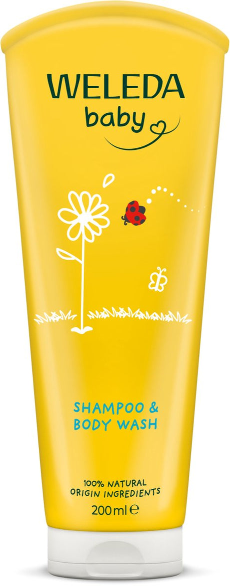 Weleda szampon dla dzieci krem pod prysznic - nagietek - łagodne oczyszczanie zapobiega odwodnieniu - 100% naturalnych składników - 200ml